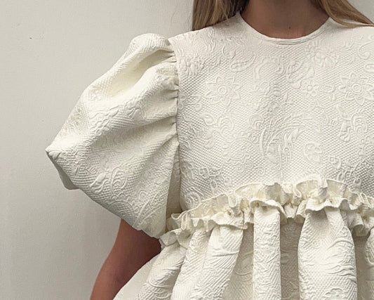 Luma Top - Puff Sleeve - (Jacquard)